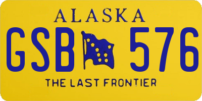 AK license plate GSB576