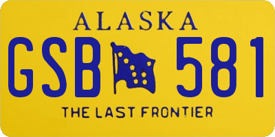 AK license plate GSB581