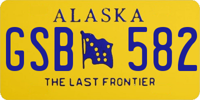 AK license plate GSB582