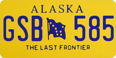 AK license plate GSB585