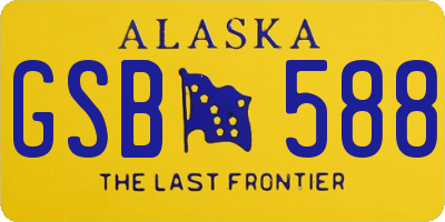 AK license plate GSB588