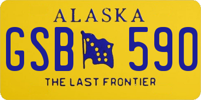 AK license plate GSB590