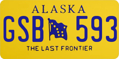 AK license plate GSB593