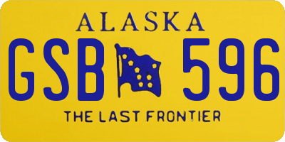 AK license plate GSB596
