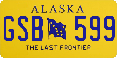 AK license plate GSB599