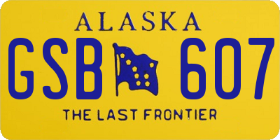 AK license plate GSB607