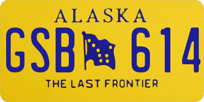 AK license plate GSB614