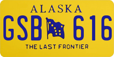 AK license plate GSB616
