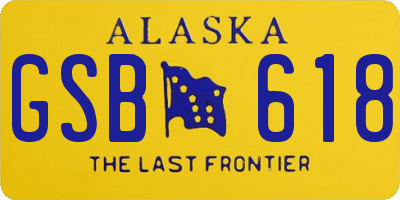 AK license plate GSB618