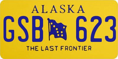 AK license plate GSB623