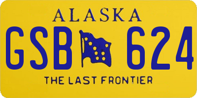 AK license plate GSB624