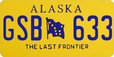 AK license plate GSB633