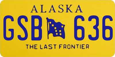 AK license plate GSB636