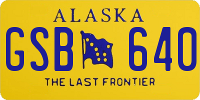 AK license plate GSB640