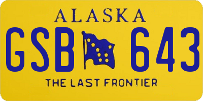 AK license plate GSB643