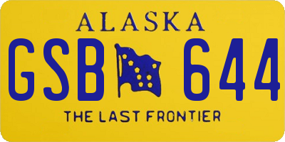 AK license plate GSB644