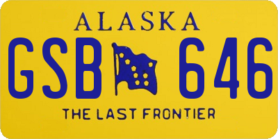 AK license plate GSB646