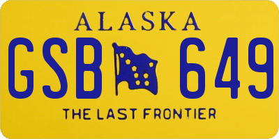 AK license plate GSB649