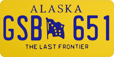 AK license plate GSB651