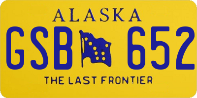 AK license plate GSB652
