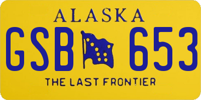 AK license plate GSB653