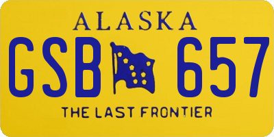 AK license plate GSB657