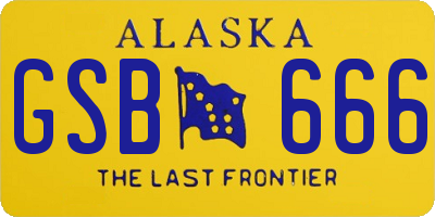 AK license plate GSB666