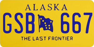 AK license plate GSB667