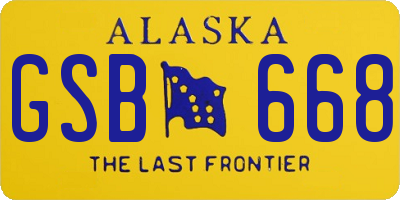 AK license plate GSB668