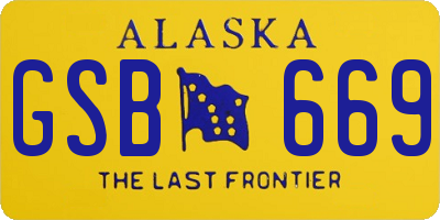 AK license plate GSB669