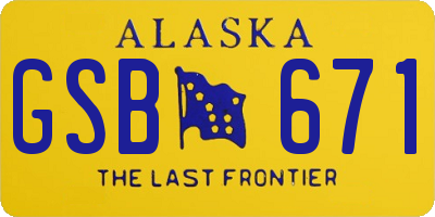 AK license plate GSB671