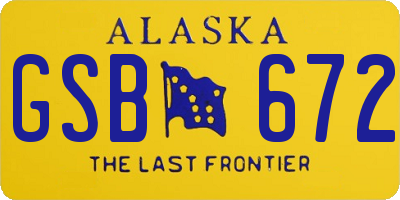 AK license plate GSB672