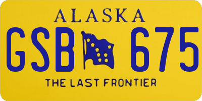 AK license plate GSB675