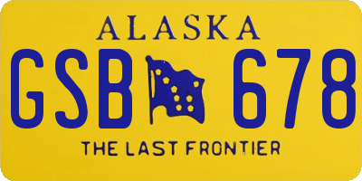 AK license plate GSB678
