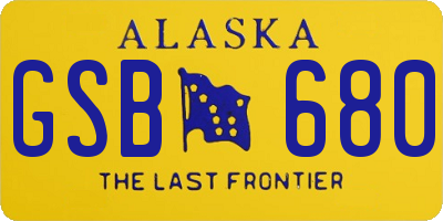 AK license plate GSB680