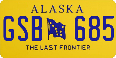 AK license plate GSB685