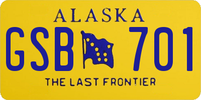AK license plate GSB701