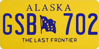 AK license plate GSB702