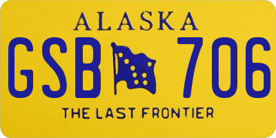 AK license plate GSB706