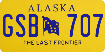 AK license plate GSB707