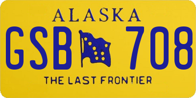 AK license plate GSB708