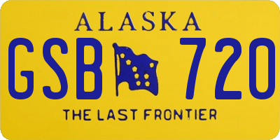 AK license plate GSB720