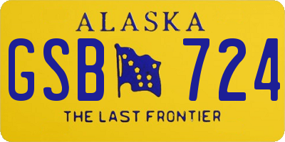 AK license plate GSB724