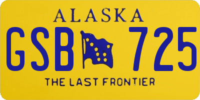 AK license plate GSB725