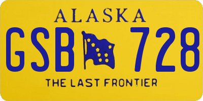 AK license plate GSB728