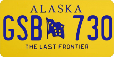 AK license plate GSB730
