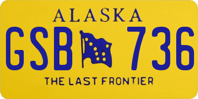 AK license plate GSB736