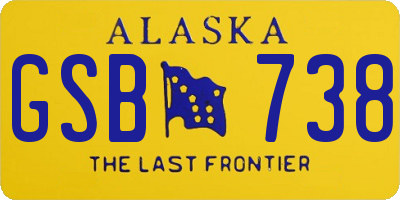 AK license plate GSB738