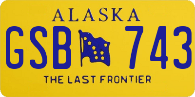 AK license plate GSB743