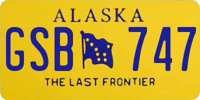 AK license plate GSB747